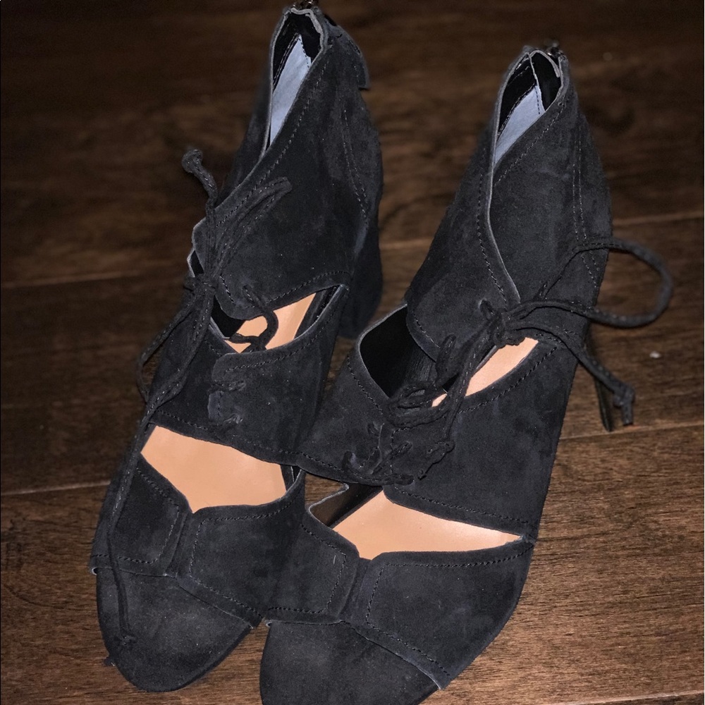 Franco Sarto Gazella Black Suede Sandals